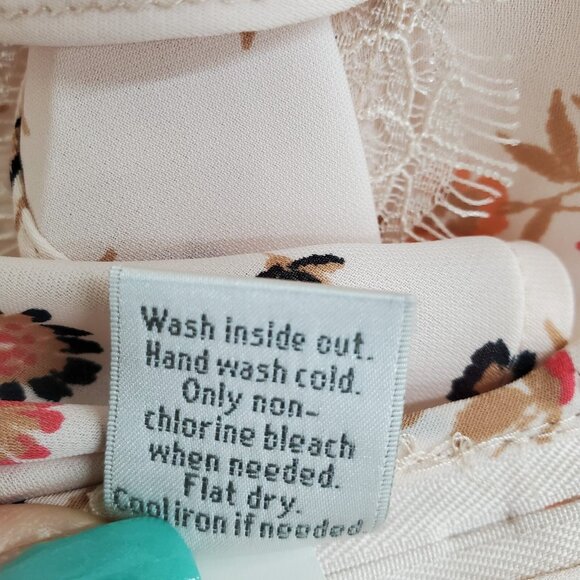 Lauren Conrad Floral Lace Ruffle Blouse Peplum Style Romantic Cottagecore Medium - Picture 9 of 13